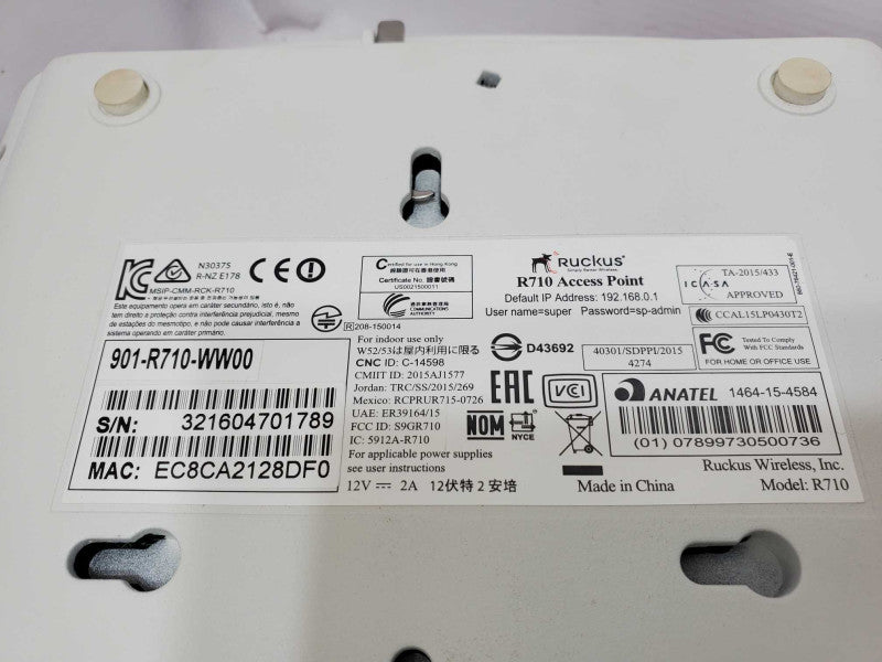 Ruckus Wireless R710 Indoor Access Point, Dual-Band, 901-R710-WW00 )