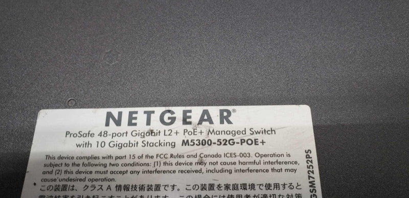 Negear Prosafe M5300-52G-PoE+ 48x port gigabit L2 PoE+ Managed 10GB Stacking #