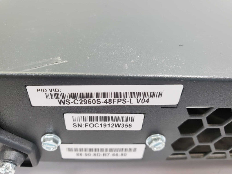 Cisco WS-C2960S-48FPS-L 48-Port PoE+ 4x SPF Network Switch _Rest )