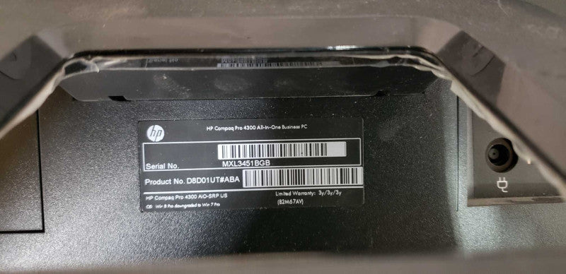 HP Compaq Pro 4300 AiO i3-3220 @ 3.30ghz / 4gb ram / 20in  #