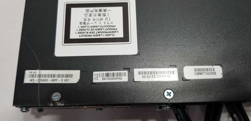 CISCO WS-C3560X-48PF-S 48 PORT POE+ GIGABIT SWITCH=