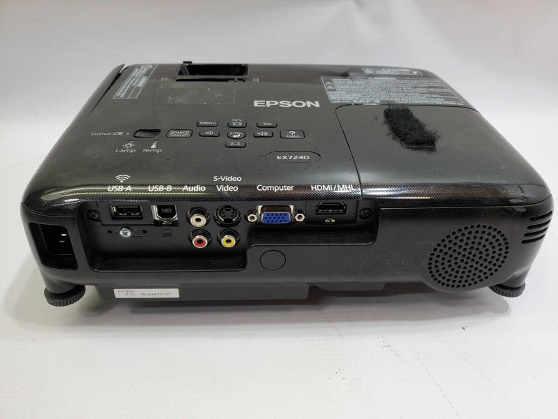 Epson EX7230 Wireless HD WXGA 3LCD Projector,H654A Lamp 3952H used )