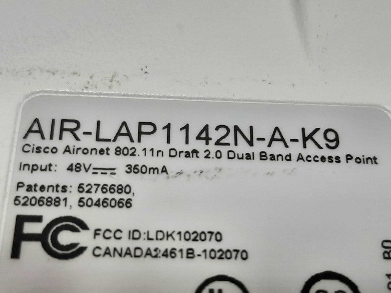 Cisco AIR-LAP1142N-A-K9 Wireless Dual Band Access Point 802.11a/g/n PoE ~