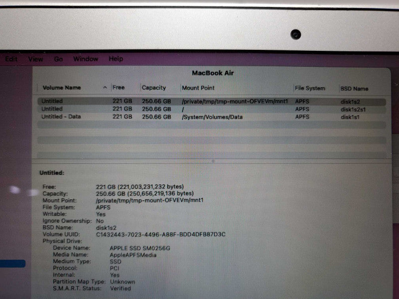 MacBook Air (13-inch, 2017) Core i5 @ 1.8 GHz 8GB 250 SSD *AS IS* (