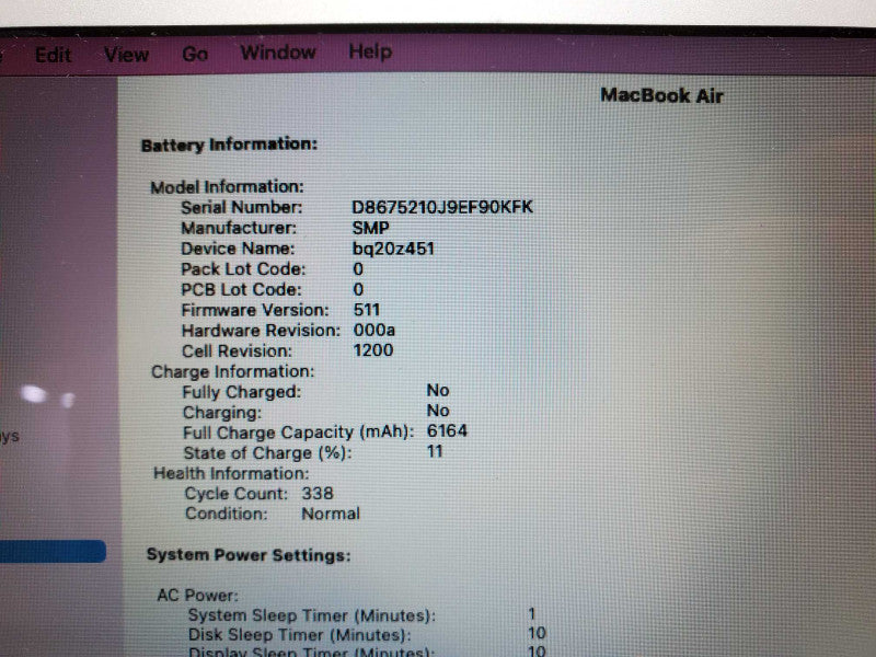 MacBook Air (13-inch, 2017) Core i5 @ 1.8 GHz 8GB 250 SSD *AS IS* (