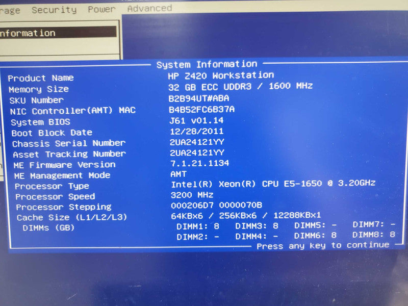 HP Z420 Workstation E5-1650 v2 3.5GHz 16GB DDR3 No HDD No GPU |