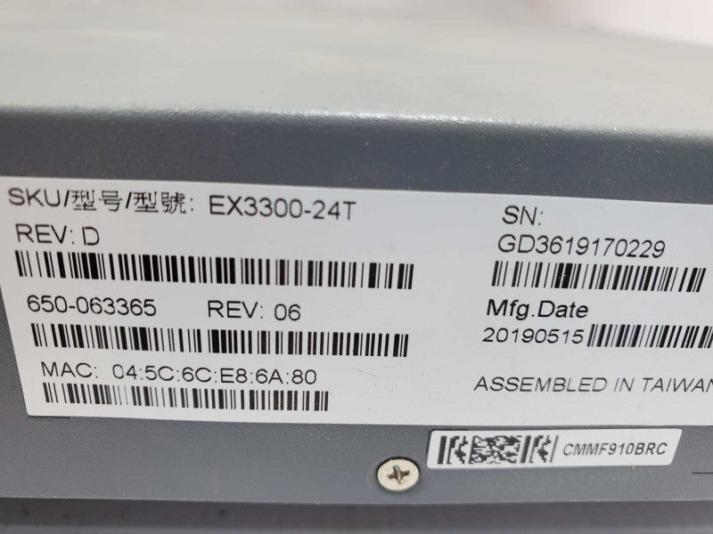 Juniper EX3300-24T EX3300 24-port 4 SFP+ Ports Managed Switch )