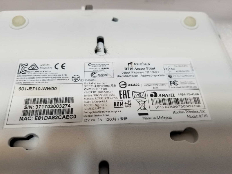 Ruckus R710 901-R710-WW00 Access point unit only, no controller _