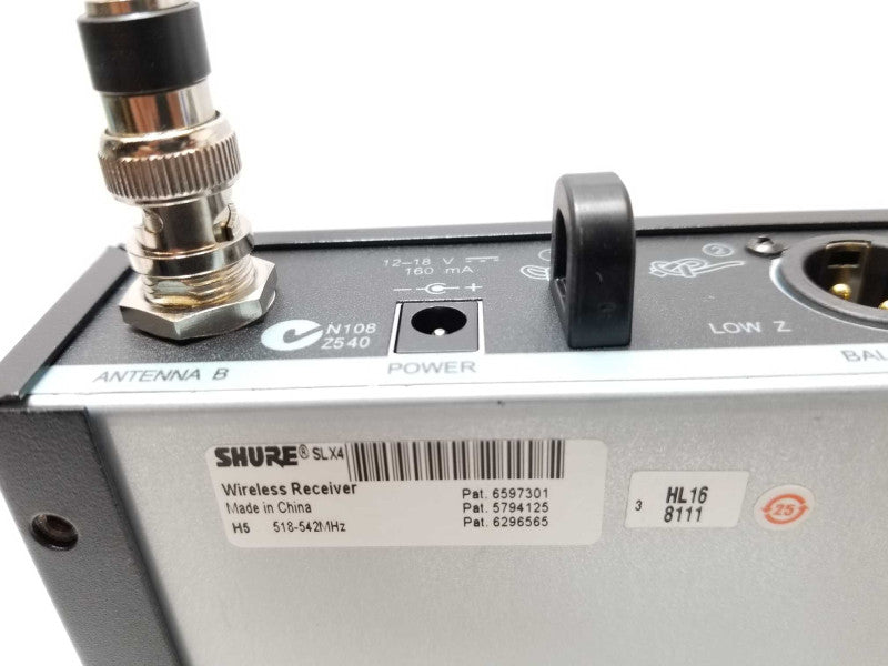 Shure Wireless receiver SLX4 518-542MHz, Untested, AS-IS _