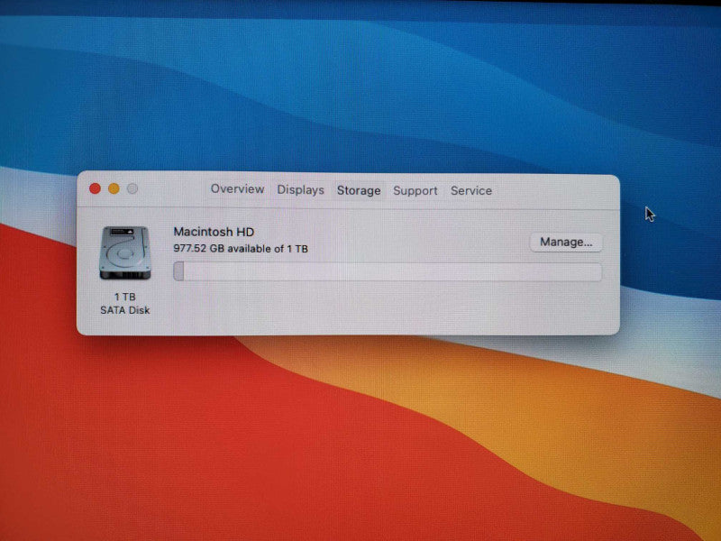 Apple iMac A1418 21.5\\" Intel Core i5-4260U @ 1.4GHz 8GB 1TB HDD 5000 1536MB )