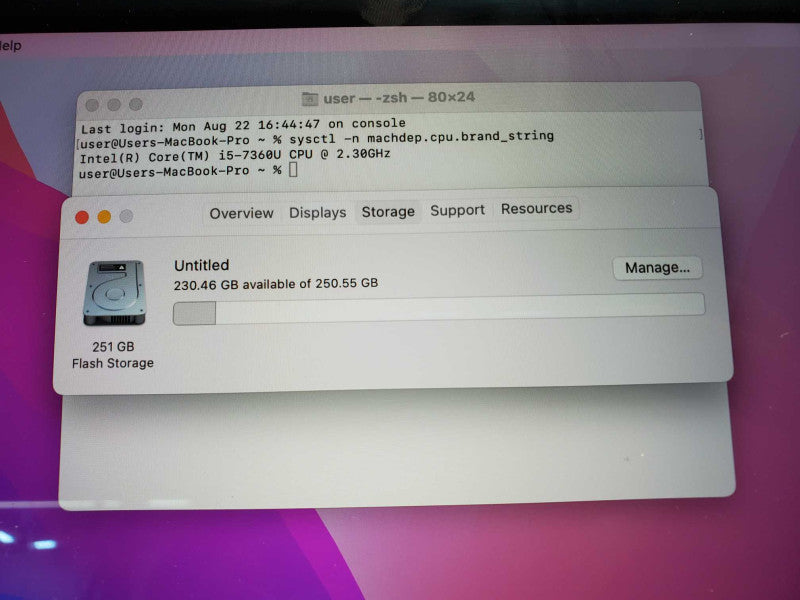Apple Macbook Pro 2017 13\\" A1708 Core i5-7360U 2.3GHz 8GB 250GB SSD *READ* (