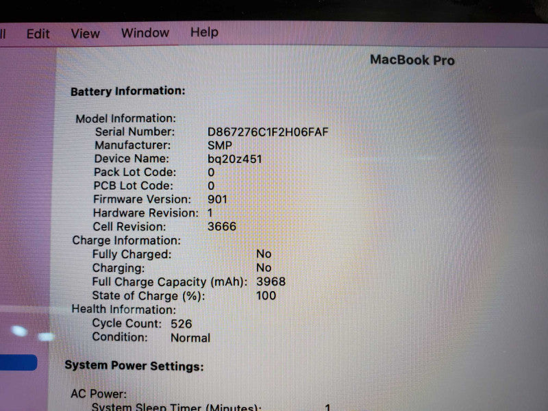 Apple Macbook Pro 2017 13\\" A1708 Core i5-7360U 2.3GHz 8GB 250GB SSD *READ* (