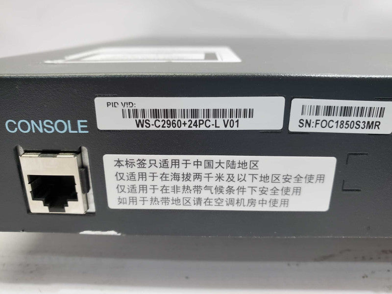 Cisco WS-C2960-24PC-L 24 Port POE Ethernet Switch )