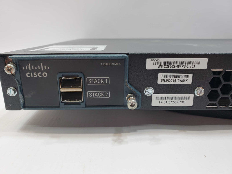 Cisco WS-C2960S-48FPS-L Catalyst 2960-S 48-Port PoE+ Network Switch (