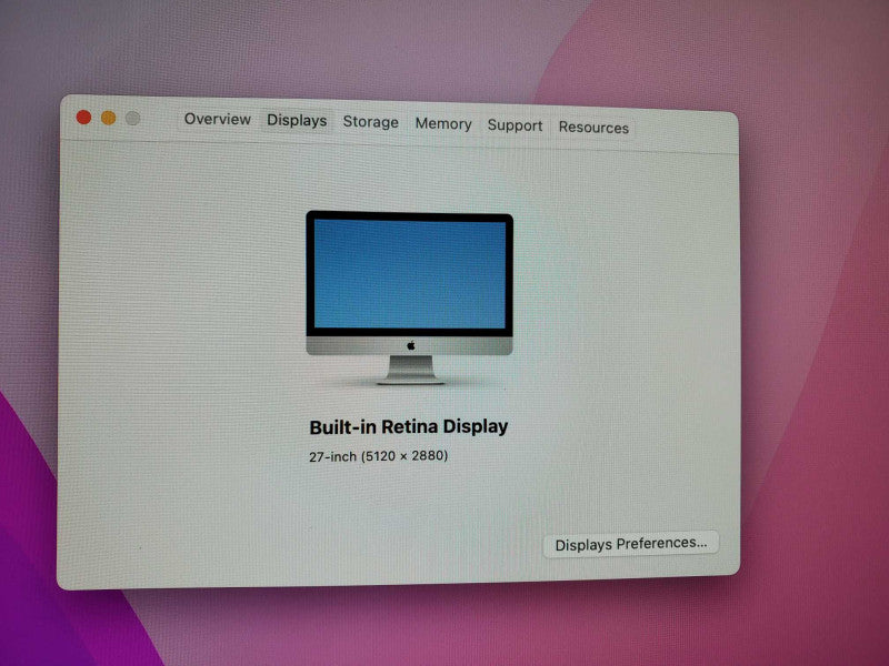 Apple iMac A1419 L.2015 27\\" Intel Core i5-6600 @ 3.3GHz 8GB 2TB HDD R9 M395 )