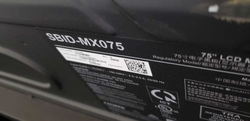 SMART Board MX075 interactive display 74.5in / 3840 Ã 2160 resolution @ 30fps #