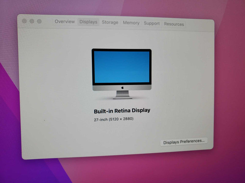 Apple iMac A1419 L.2015 27\\" Intel Core i5-6600 @ 3.3GHz 8GB 2TB HDD R9 M395 )