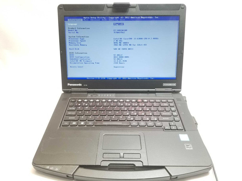 Panasonic Toughbook CF-54 Core i5-6300U 2.4GHz 6th Gen, 4GB 500B HDDD _