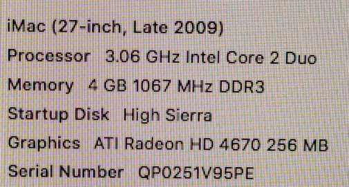 Apple iMac 27\\" Late 2009 Intel Core 2 Duo E7600 3.06GHz 4GB RAM Radeon HD 4670 1TB HDD $