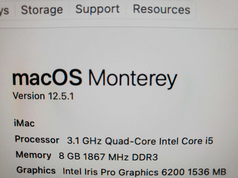 Apple iMac A1418 Late 2015 21.5\\" i5-5675R 3.1GHz 8GB DDR3 1TB HDD |