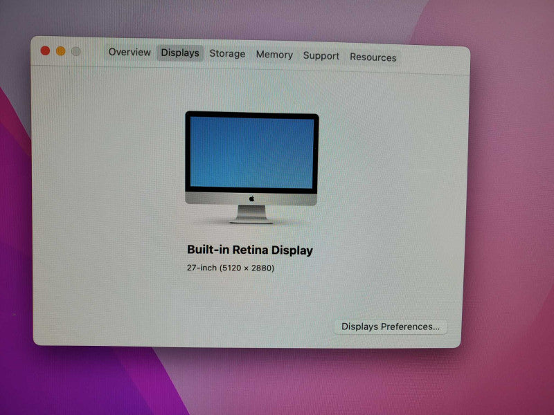 Apple 27\\" iMac A1419 L.2015 Core i5-6600 @ 3.3GHz 8GB 2T R9 M395 )