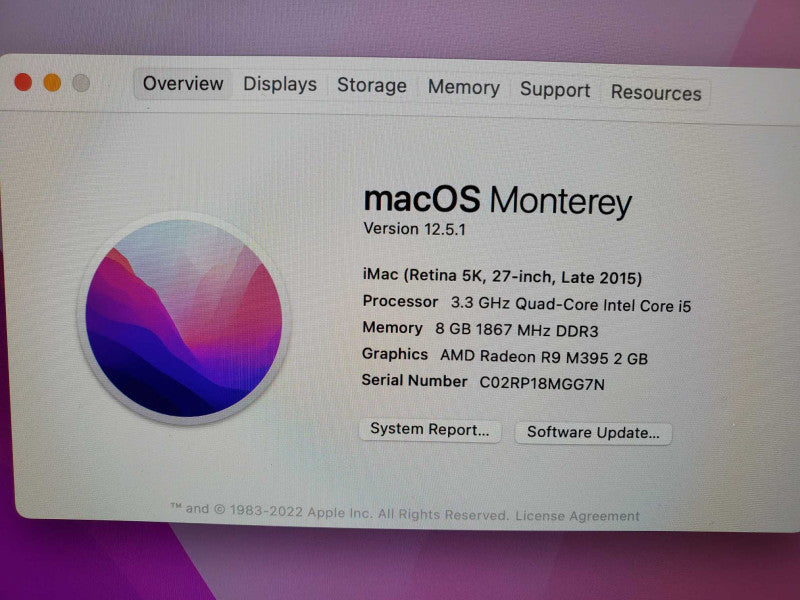 Apple iMac A1419 27\\" i5 3.3GHz 8GB DDR3 2TB HDD |