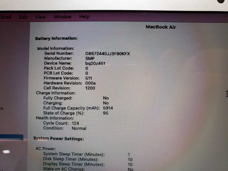 Apple MacBook Air 13\\" 2017 Core i5-5350U @ 1.8 GHz 8GB DDR3 120 GB SSD (