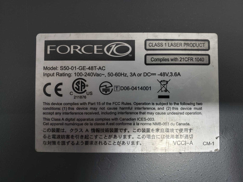 Dell Force 10 S50-01-GE-48T-AC 48 Port Gigabit Switch  [