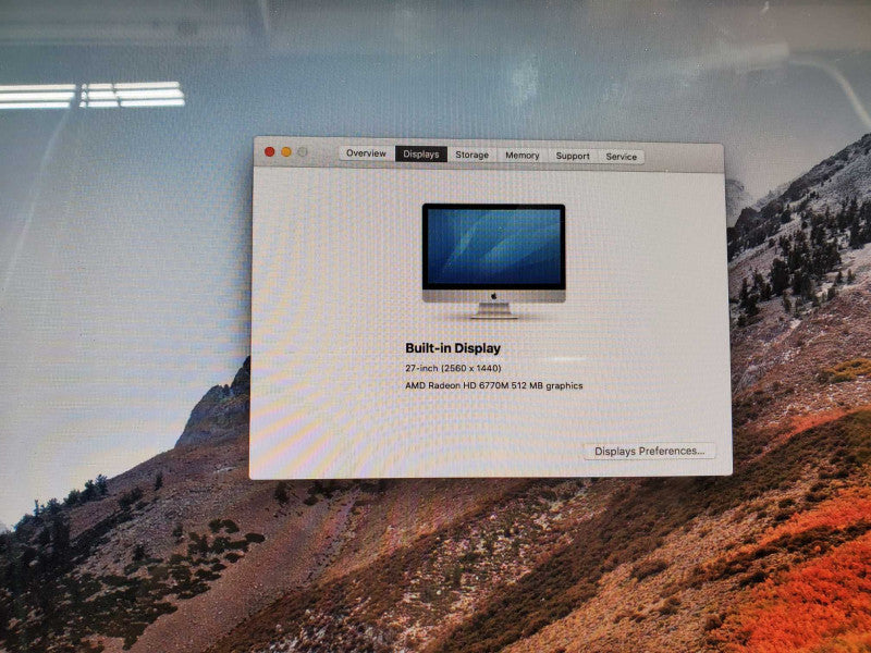 Apple 27\\" iMac A1312 M.2011 Core i5-2500S @ 2.7GHz 4GB 1T HD 6770M )