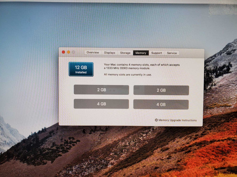Apple 21.5\\" iMac A1312 M.2011 Core I5-2400S @ 2.5GHz 12GB 500G HD 6750M )