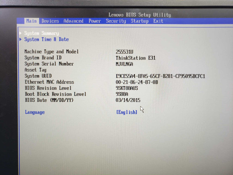 Lenovo ThinkStation E31 i3-2120@3.3GHz 4GB DDR3 No HDD [