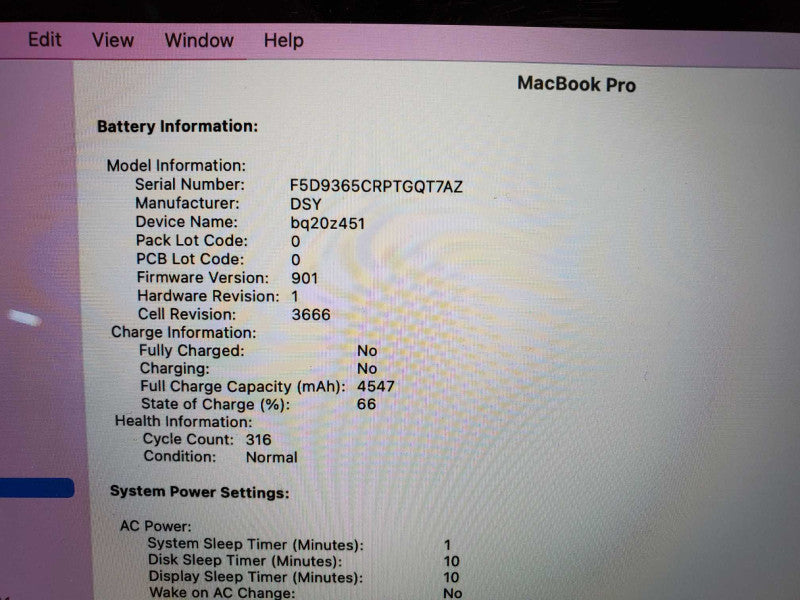 Apple Macbook Pro 2016 13\\" A1708 Core i5-7360U 2.3GHz 8GB 250GB SSD (