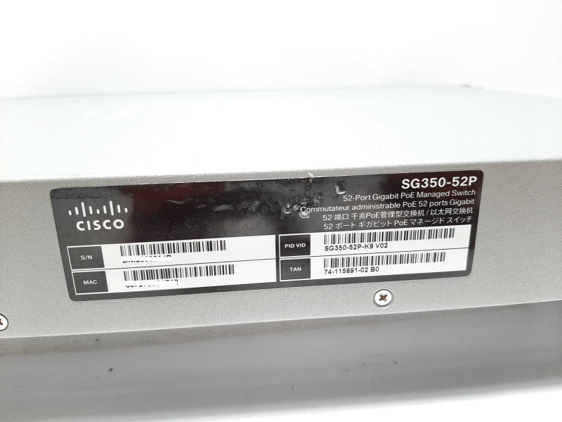 Cisco SG350-52P-K9 52-Port Gigabit Ethernet PoE Managed Switch +