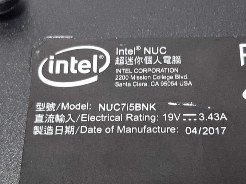 Intel NUC NUC7i5BNK i5-7260U @ 2.20GHz 8GB RAM DDR4 -NO SSD +
