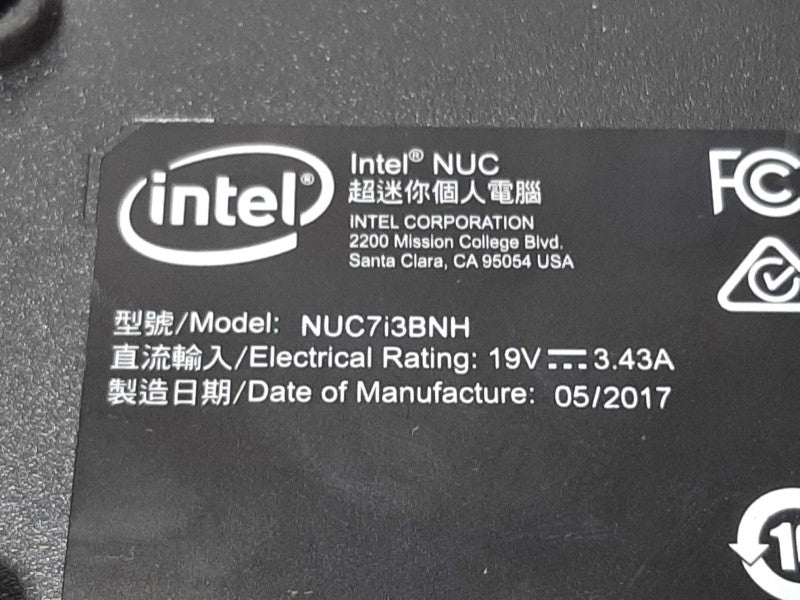 Intel NUC NUC7i3BNH i3-7100U @ 2.40GHz 8GB RAM DDR4 -NO SSD + +