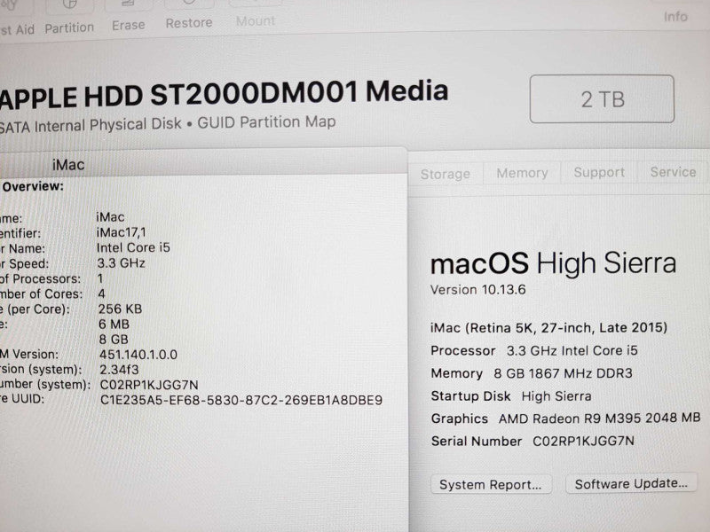 iMac 27\\" - L2015 A1419, i5-4590 3.3GHz/8GB DDR3, RADEON R9 M395 2GB, 2TB HDD ~
