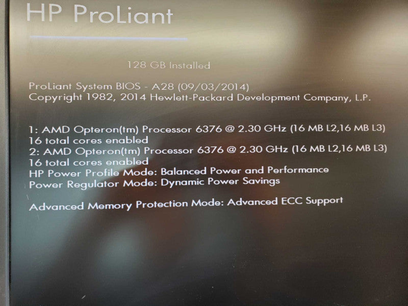 HP DL385p G8 Gen 8 2x AMD Opteron 6376 @ 2.3GHz 16 Core 128GB RAM 2x 750W PSU (