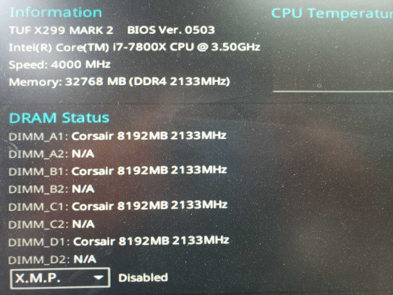 Custom Desktop Asus TUF X299 Mark 2 i7-7800X@3.5GHz 32GB DDR4 Zotac 1030 2GB  [