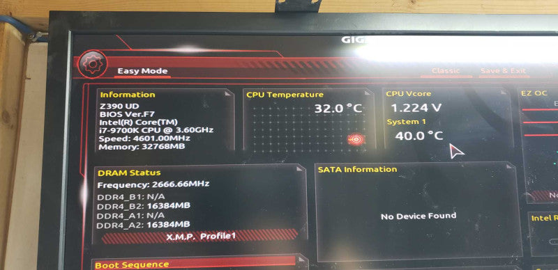 custom PC Core i7-9700k @ 3.60ghz / 32gb ram DDR4 / Z390 UD Motherboard #