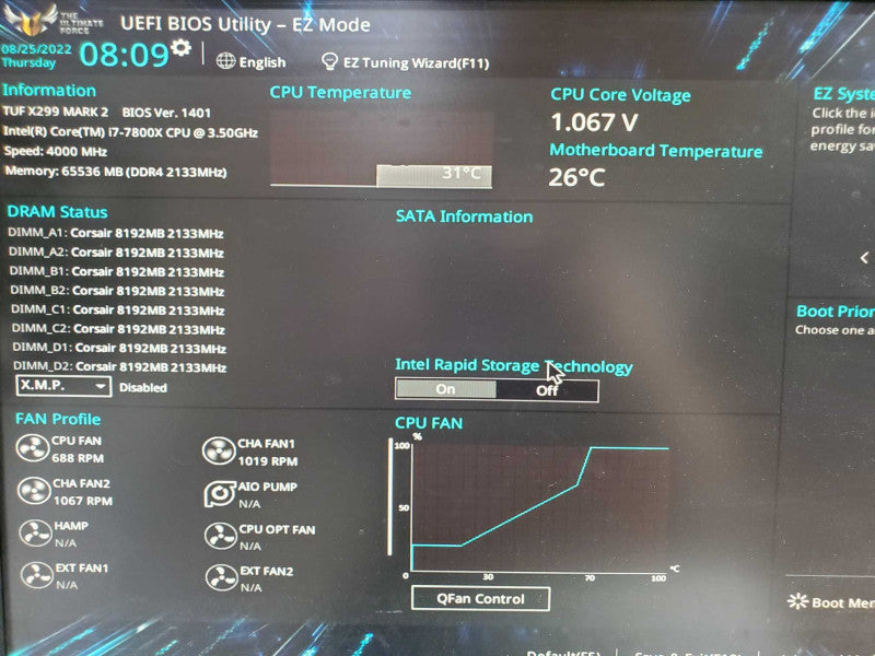 Custom PC- ASUS TUF X299 MK2, i7-7800X 3.5GHz 64GB DDR3  |