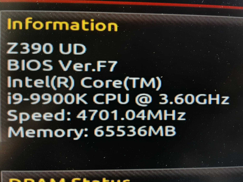GIGABYTE Z390 UD LGA 1151, i9-9900K 3.6 GHz 8C/64GB DDR4, nVidia GT710, NO HDD ~