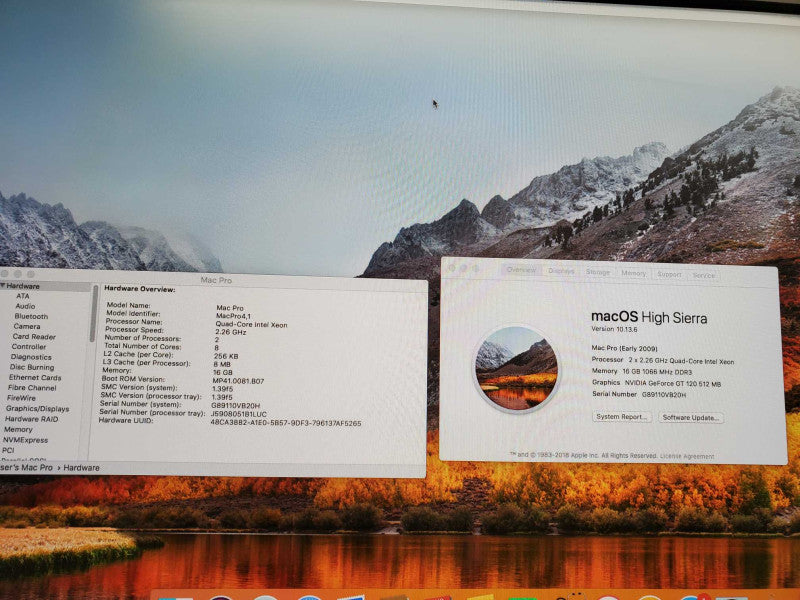 Apple Mac Pro 2009 A1289, 2.26 GHz Q. Core Xeon 16GB DDR3, GeForce GT 120 )