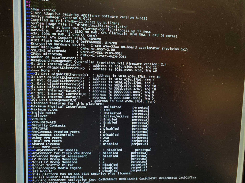 Cisco ASA5515-X Firewall with Security Plus License (