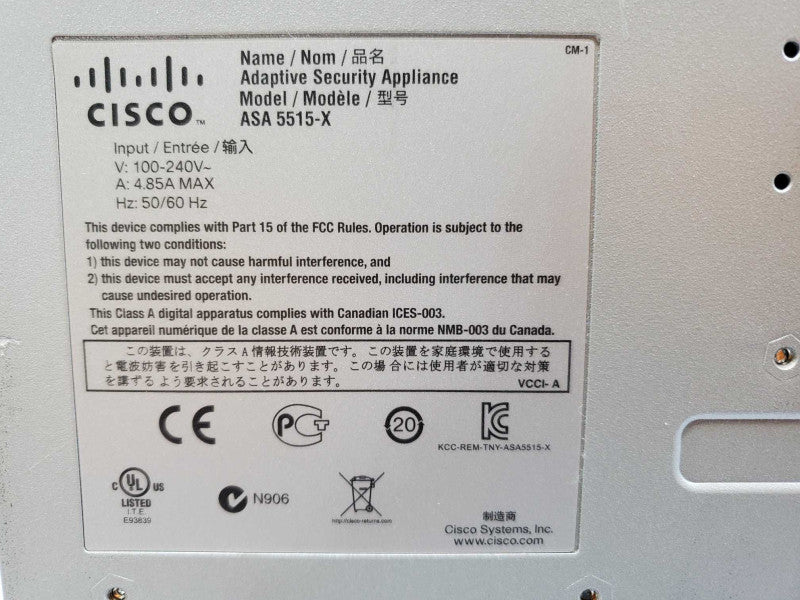 Cisco ASA5515-X Firewall with Security Plus License (