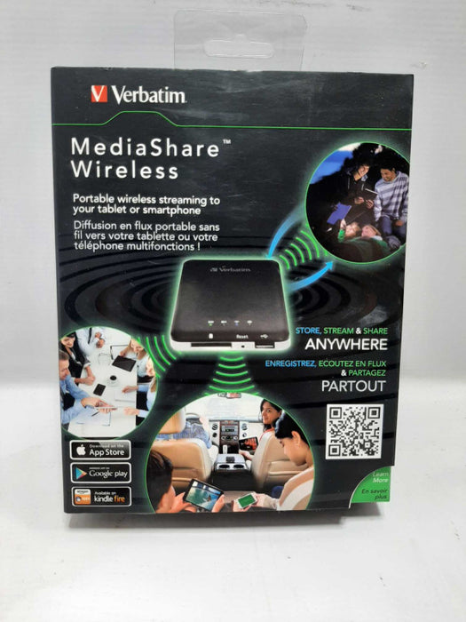 Verbatim #98243 Wireless Go Portable Media Share Sans Fil- New - Sealed-In-Box ~