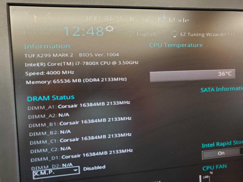 Custom PC Tuf x299 Mark II Core i7-7800X @ 3.5 GHz 64GB  (