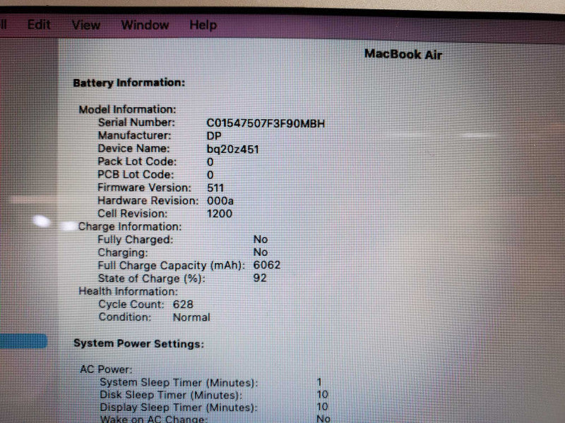 Apple MacBook Air 13\\" Early 2015 Core i5-5250U @ 1.6 GHz 4GB DDR3 120GB SSD (