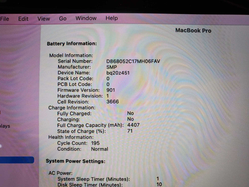 Apple Macbook Pro 2017 13\\" A1708 Core i5-7360U @ 2.3GHz 8GB 120GB SSD (