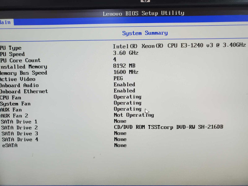 Lenovo ThinkStation E32, E3-1240 V3 3.4GHz 8GB DDR3 No HDD |