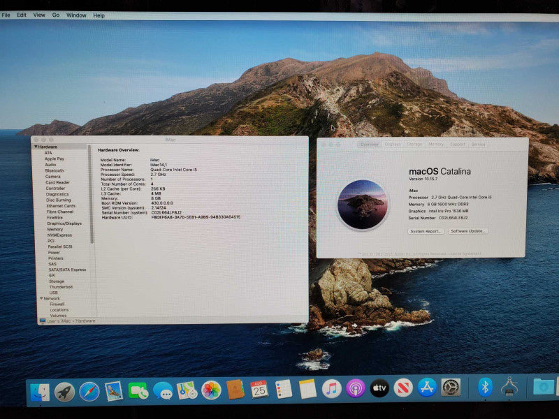 Apple iMac 21.5\\" Late 2013 A1418 i5-4570R @2.7GHz 8GB 1TB Iris Pro 1536 )